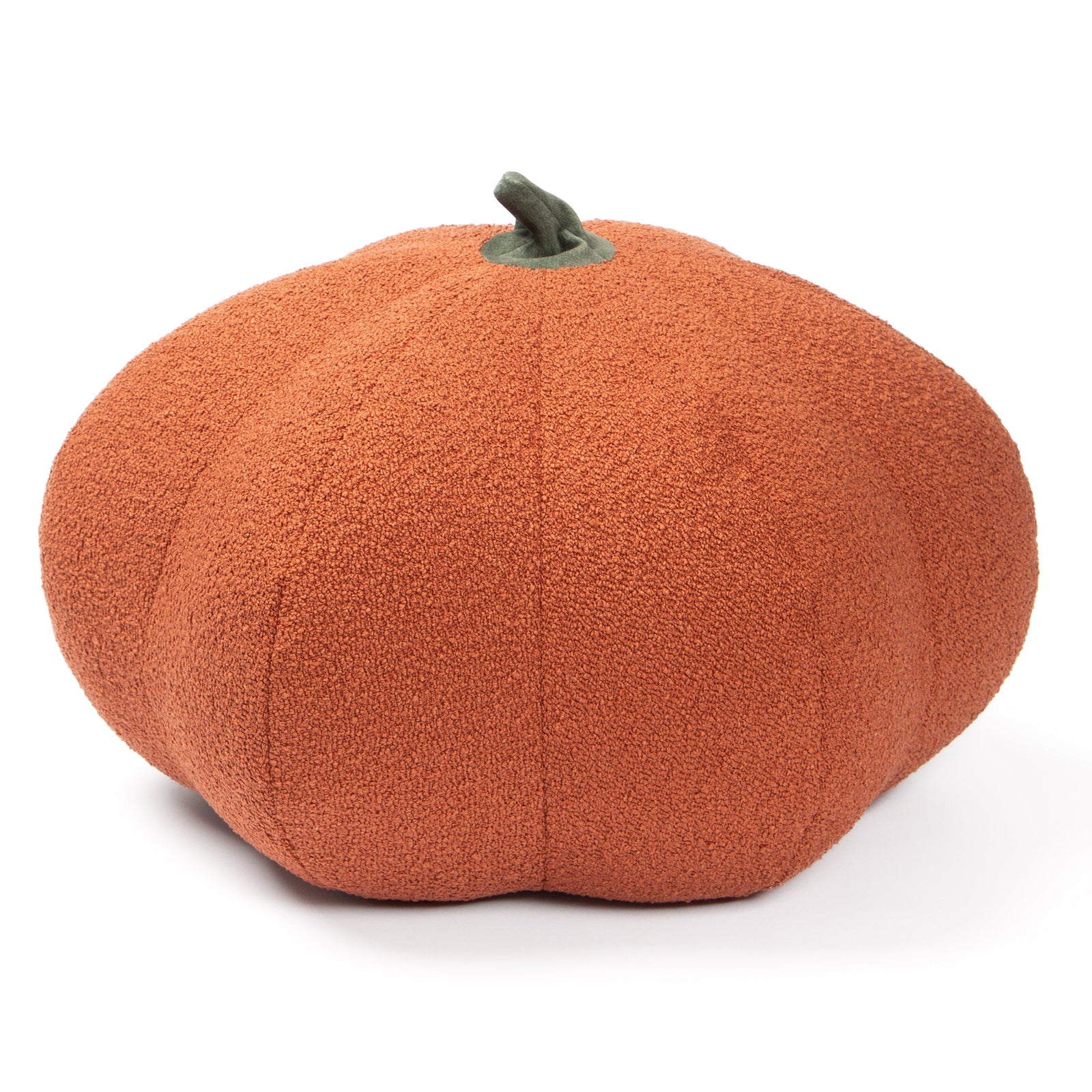 Pumpkin Pouf in Terra Cotta Boucle