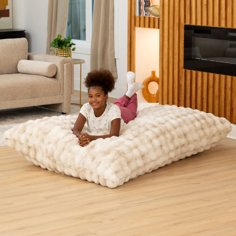 LoungePuff by Raven-Symoné in Phantom Cream Faux Fur