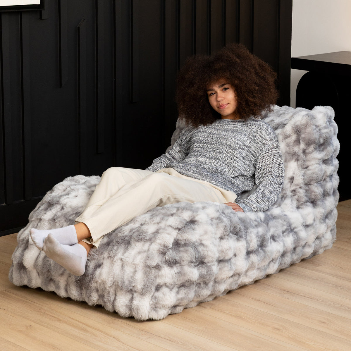 Raven Relaxer by Raven-Symoné in Phantom Gray Faux Fur