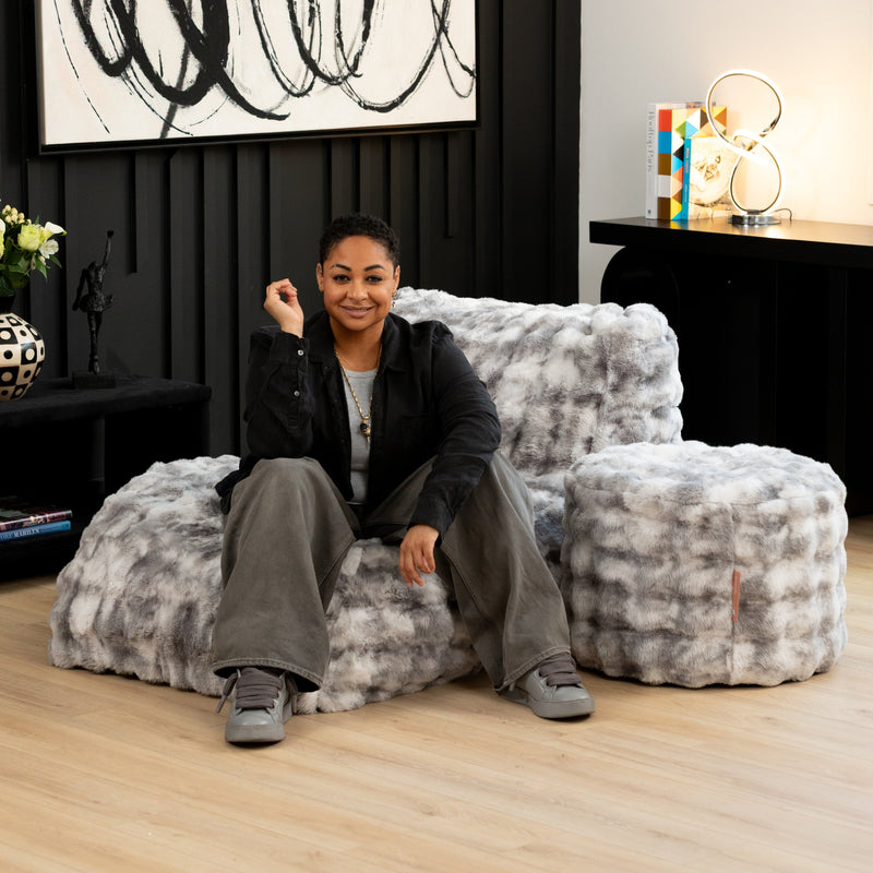 Raven Relaxer by Raven-Symoné in Phantom Gray Faux Fur