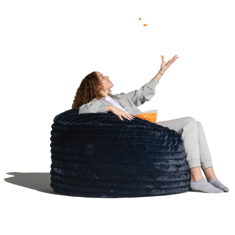 Saxx 4 in Striped Navy Faux Fur