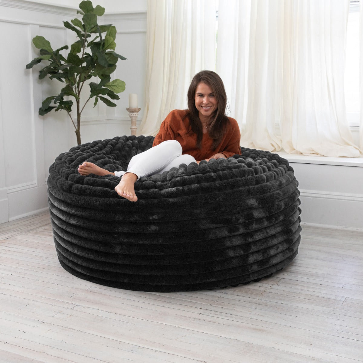 Saxx 5 in Striped Black Faux Fur