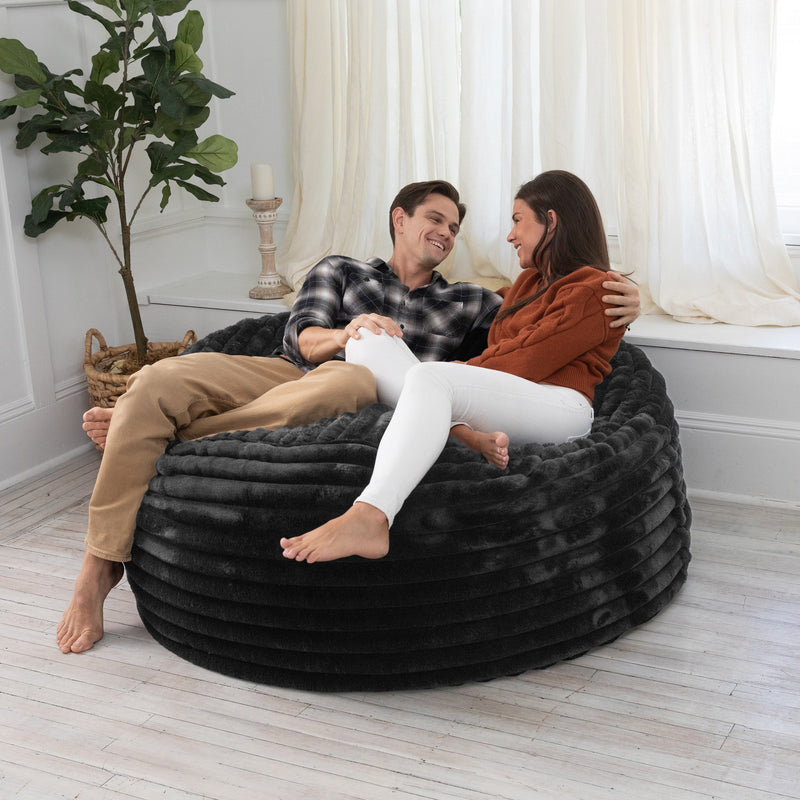 Saxx 5 in Striped Black Faux Fur