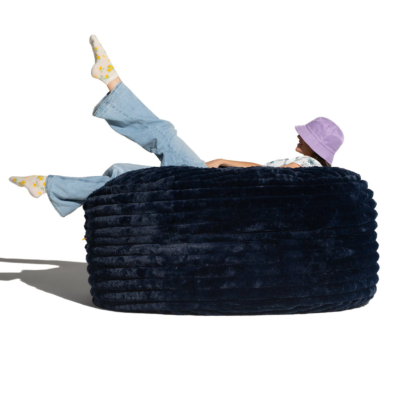 Saxx 5 in Striped Navy Faux Fur