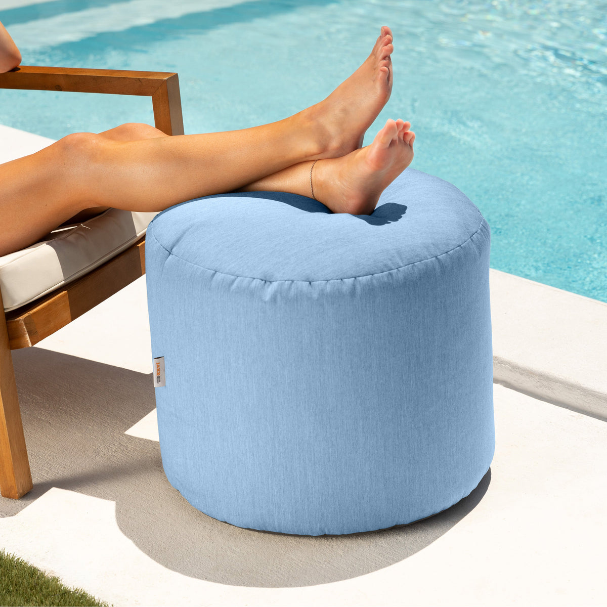 Spring outdoor ottoman ocean blue poolside
