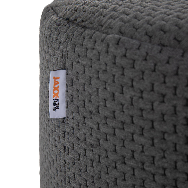 Spring Ottoman in Grey & Black Sunbrella knit