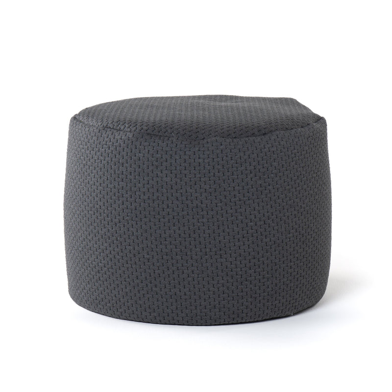 Spring Ottoman in Grey & Black Sunbrella knit
