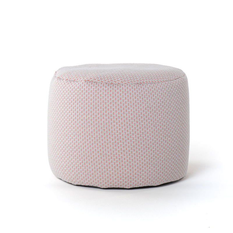 Spring Ottoman in Peaches & Cream Sunbrella knit