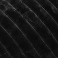 Striped Black Faux Fur fabric swatch