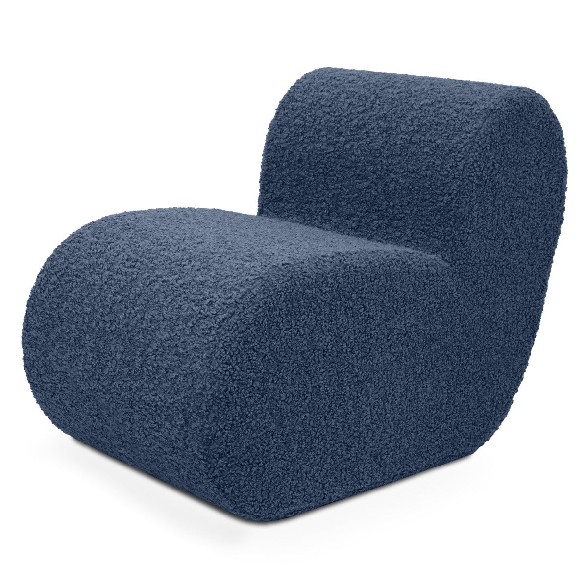 Toccoa chair in sherpa blue on white background