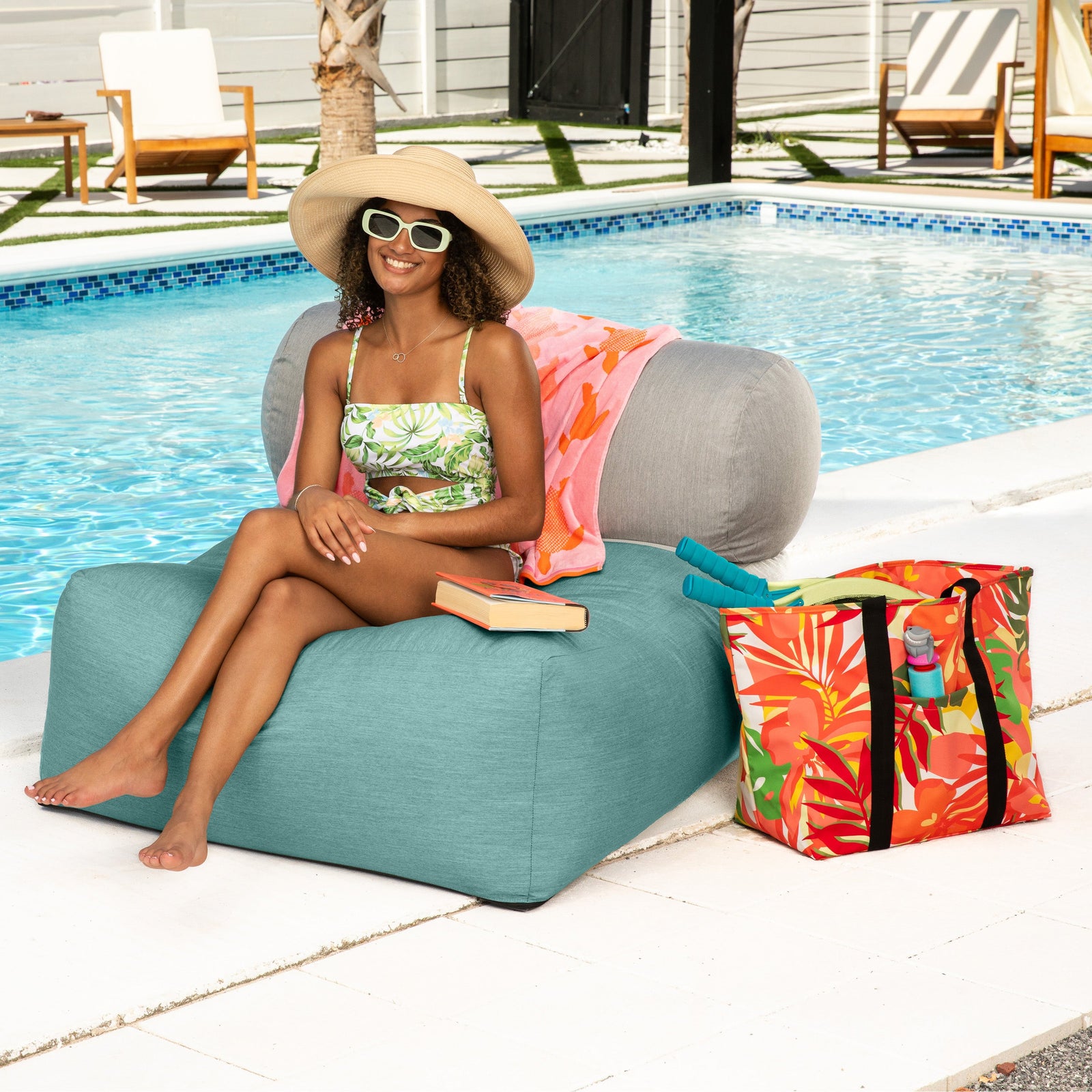 Tybee Outdoor Chair in Breeze Sunbrella