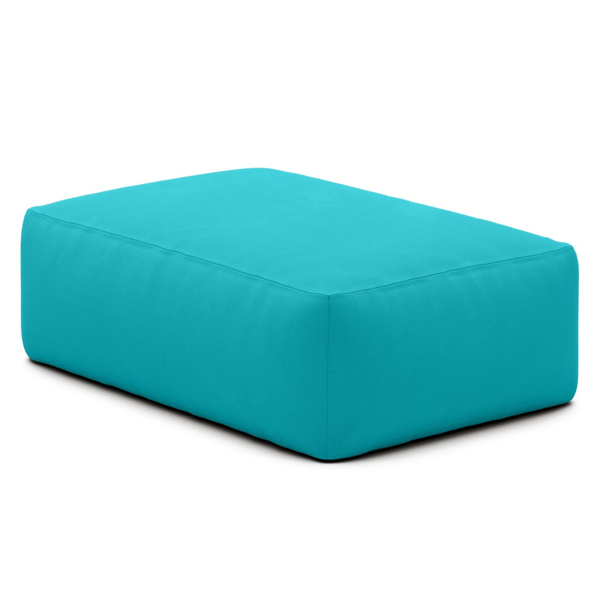 Turquoise Tybee Outdoor Ottoman on  white background