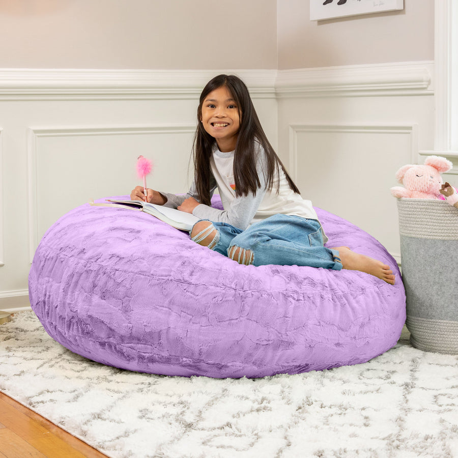 Cocoon 4 in Bellflower Purple Faux Fur