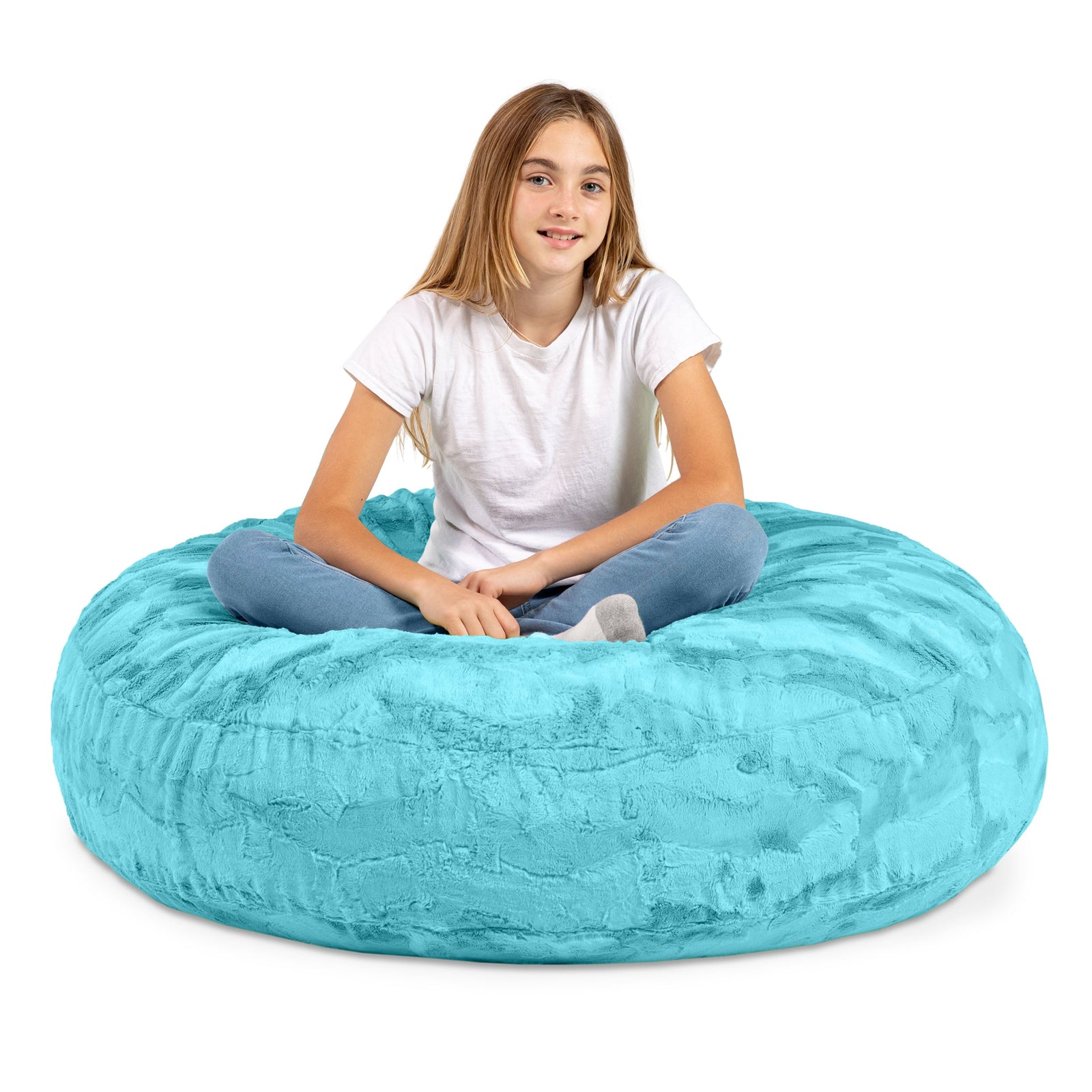Cocoon 4 in Maui Aqua Faux Fur