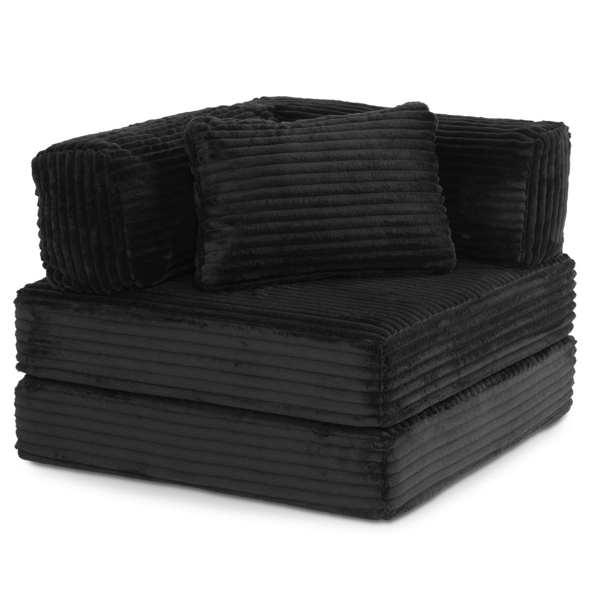 Unsofa® in Striped Black Faux Fur
