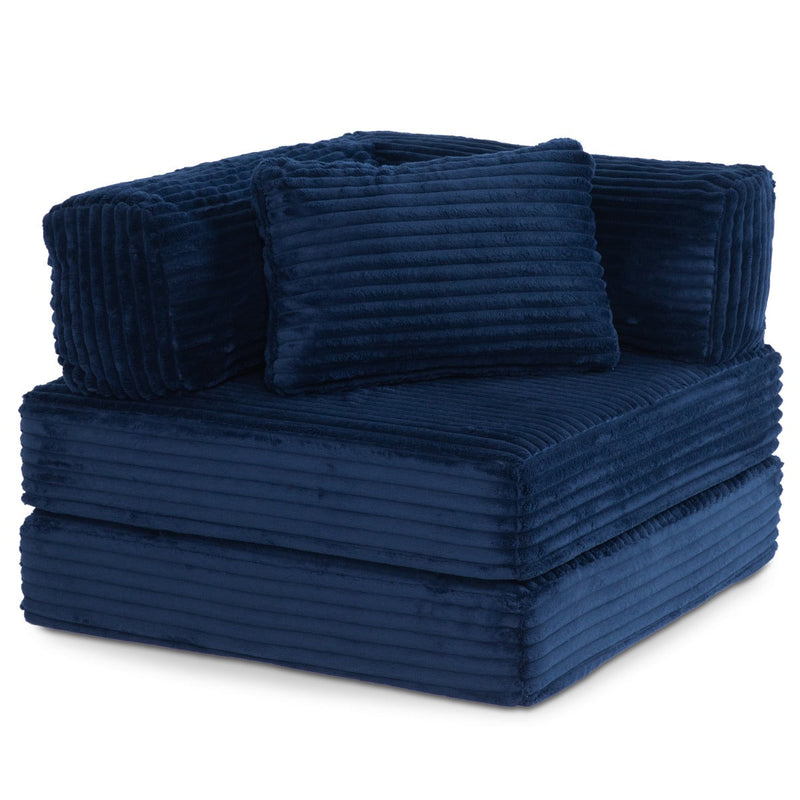 Unsofa® in Striped Navy Faux Fur