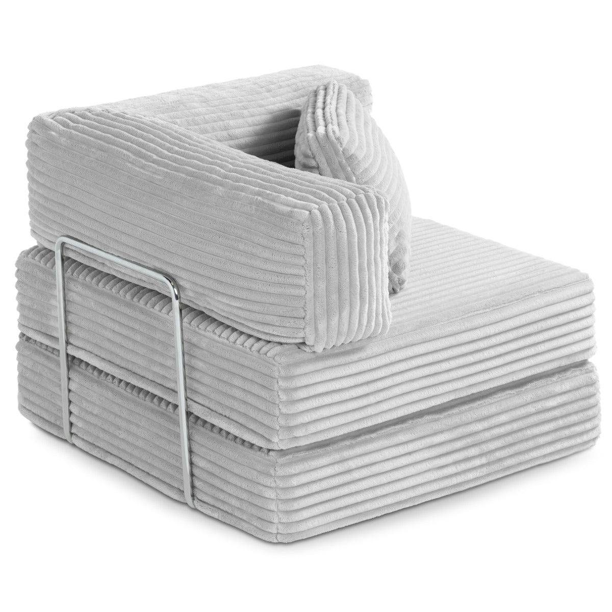 Unsofa® in Striped Gray Faux Fur