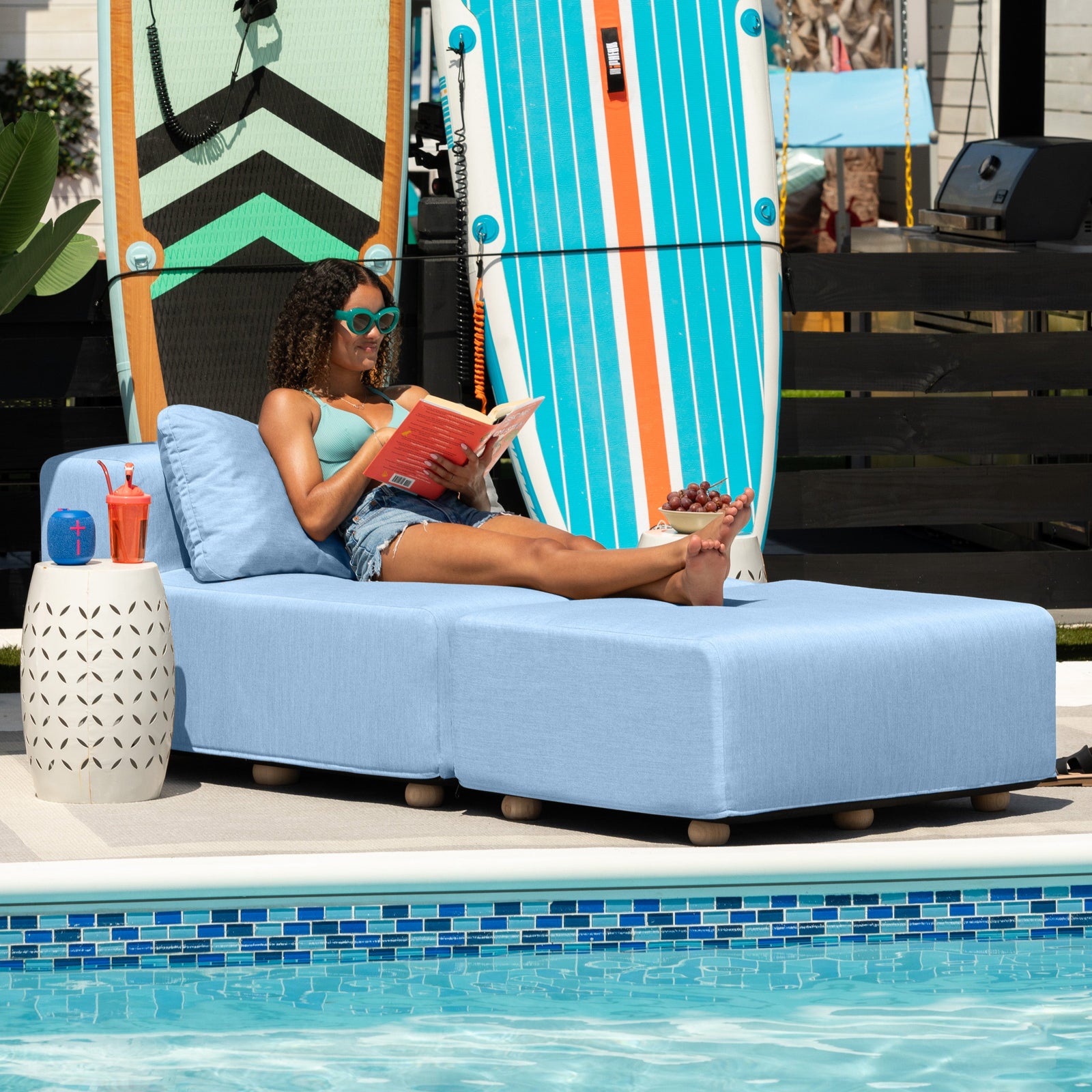Vada Outdoor in Ocean Blue Sunbrella