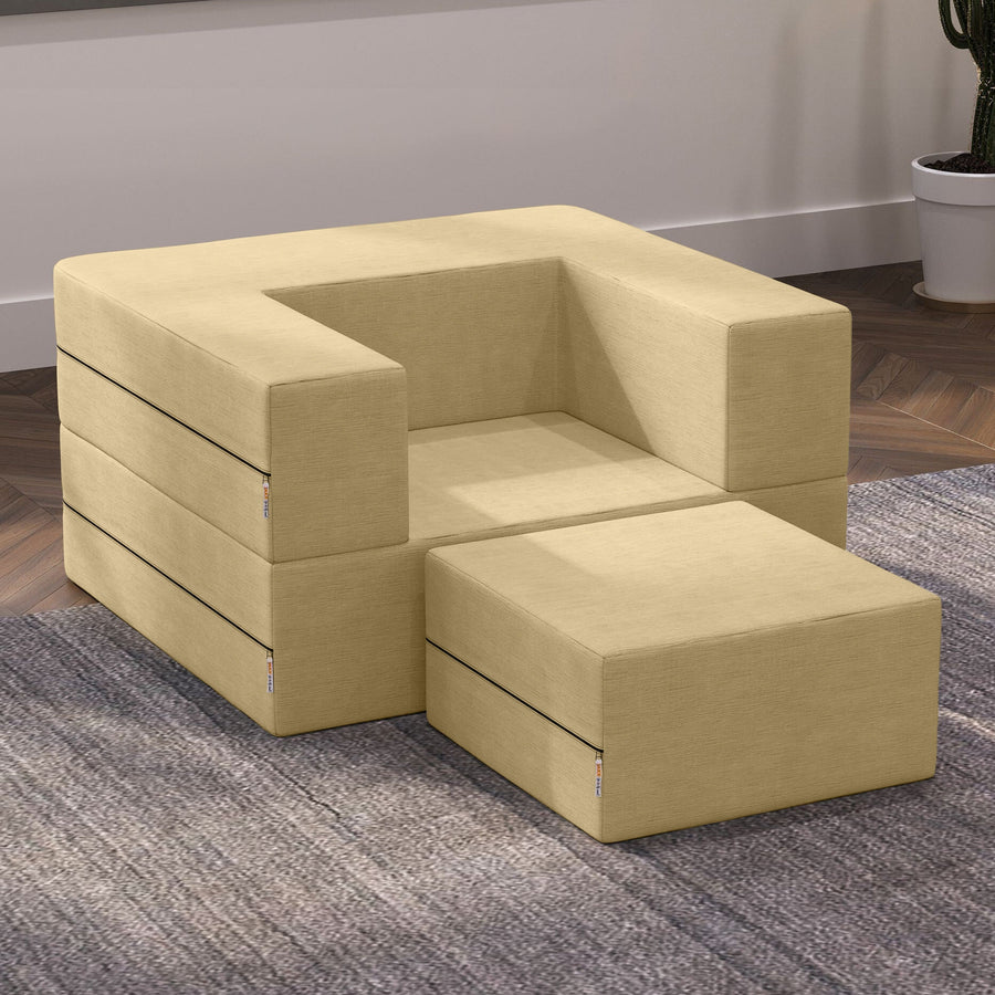 Zipline Chair in Beige Microvelvet