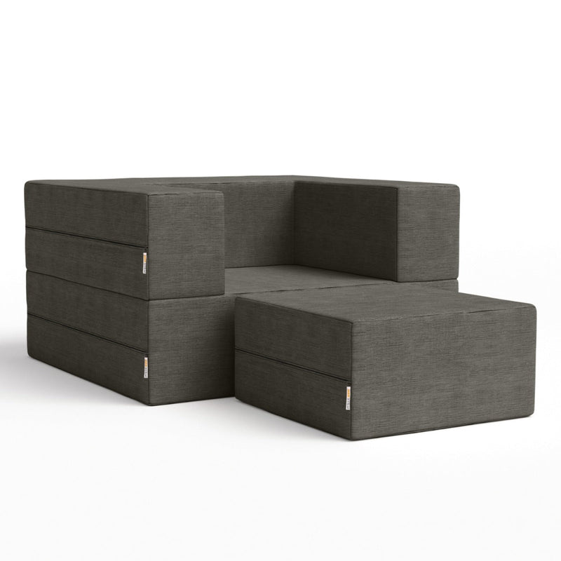Zipline Chair in Dark Gray Microvelvet
