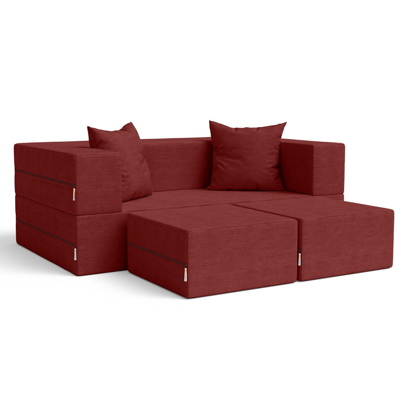 Zipline Loveseat in Berry Microvelvet