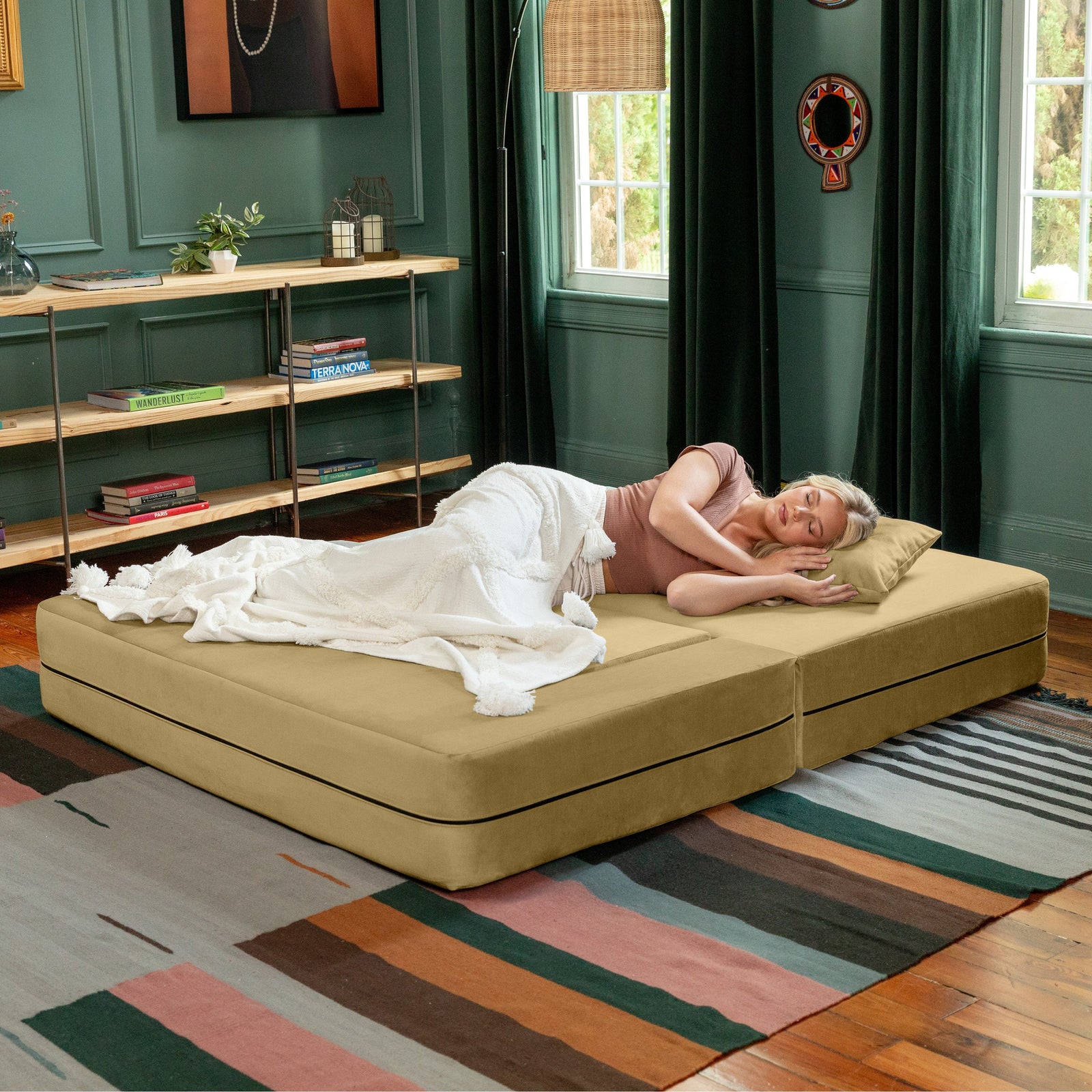 Zipline Loveseat in Beige Microvelvet
