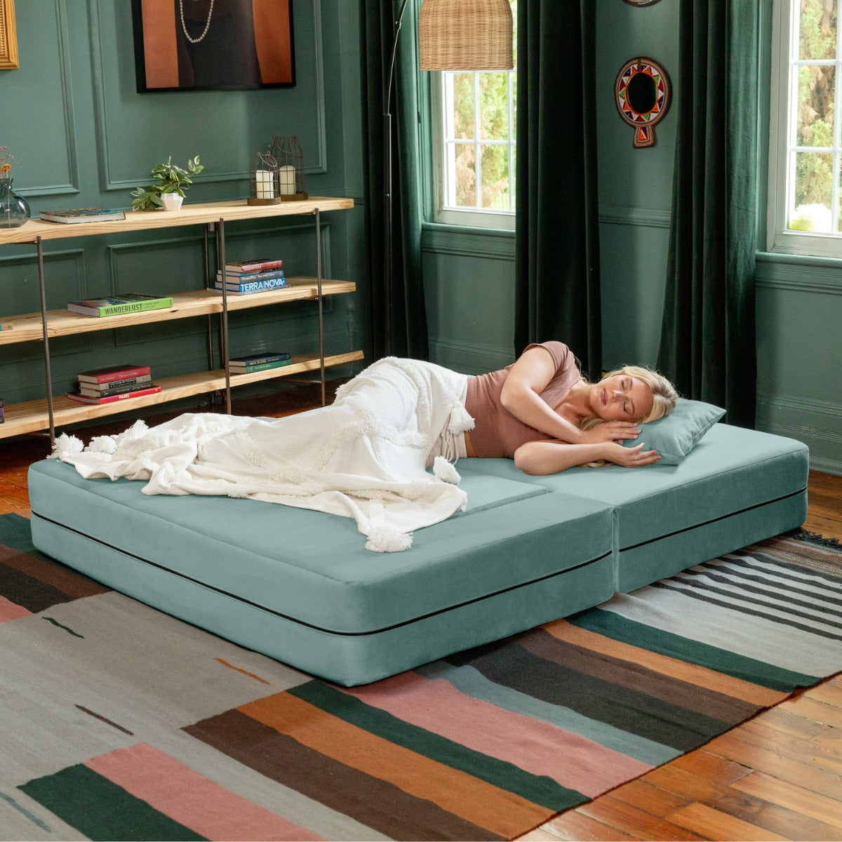 Zipline Sleeper Loveseat & Ottomans - Queen Bed – Jaxx Living
