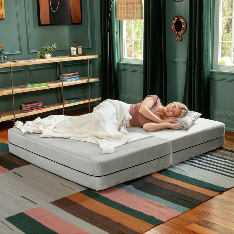 Zipline Loveseat in Sage Gray Microvelvet
