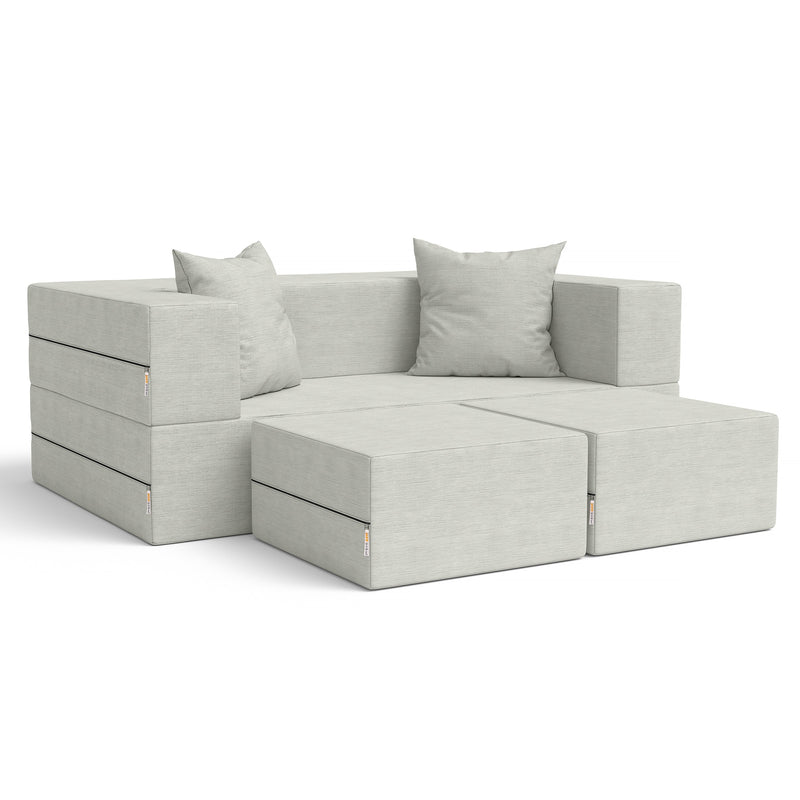 Ice gray Zipline loveseat on white background