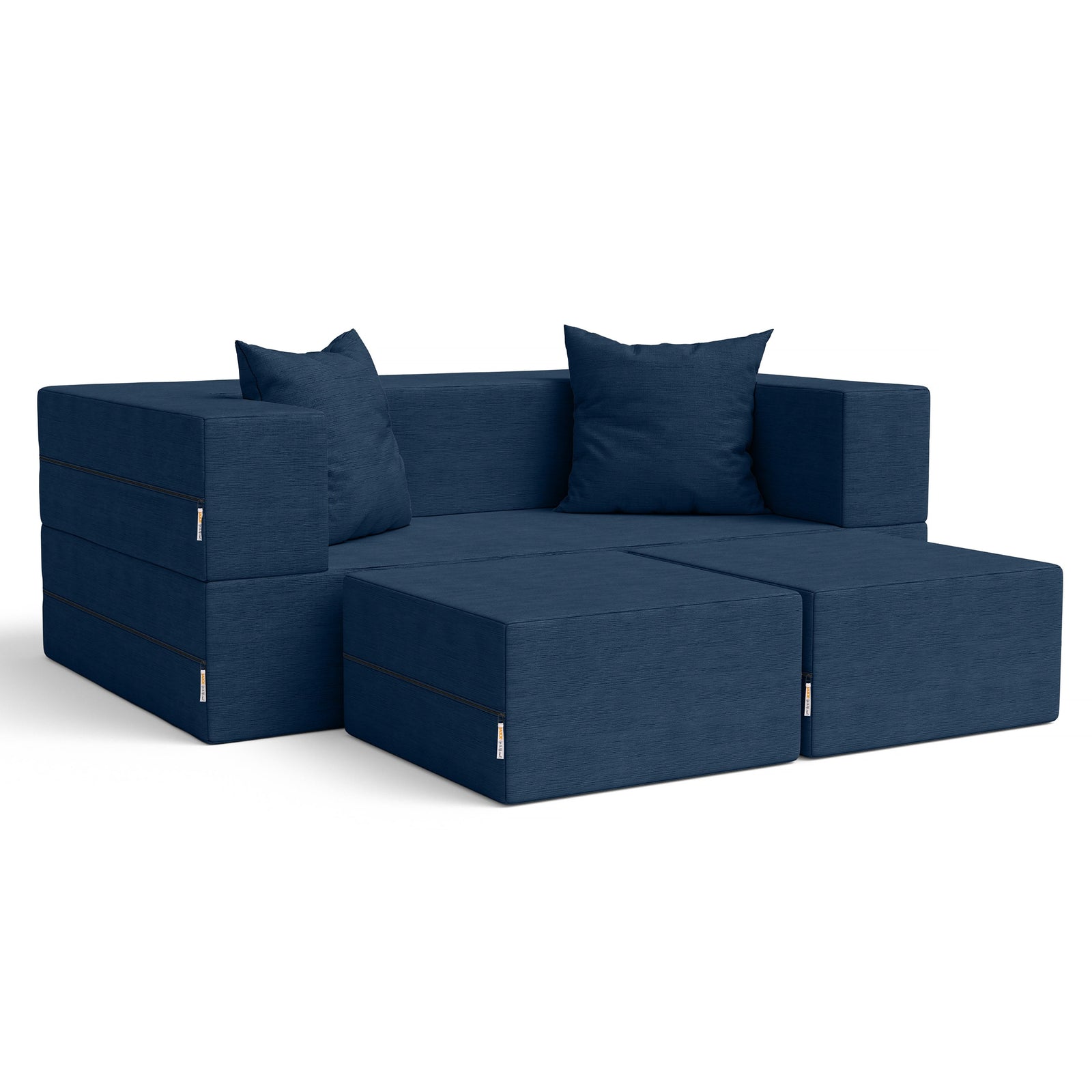 Zipline Loveseat in Indigo Microvelvet