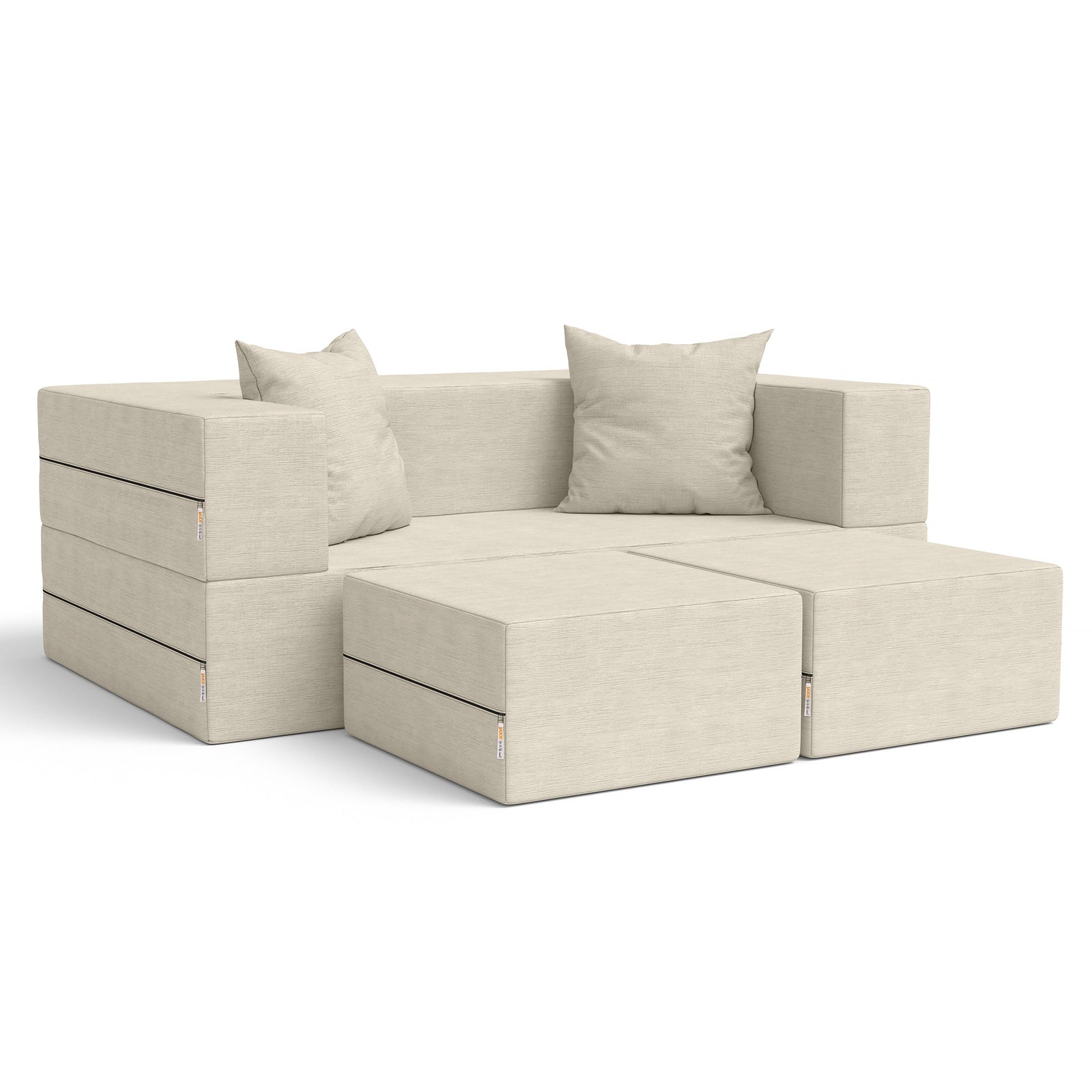 Zipline Loveseat in Ivory Microvelvet