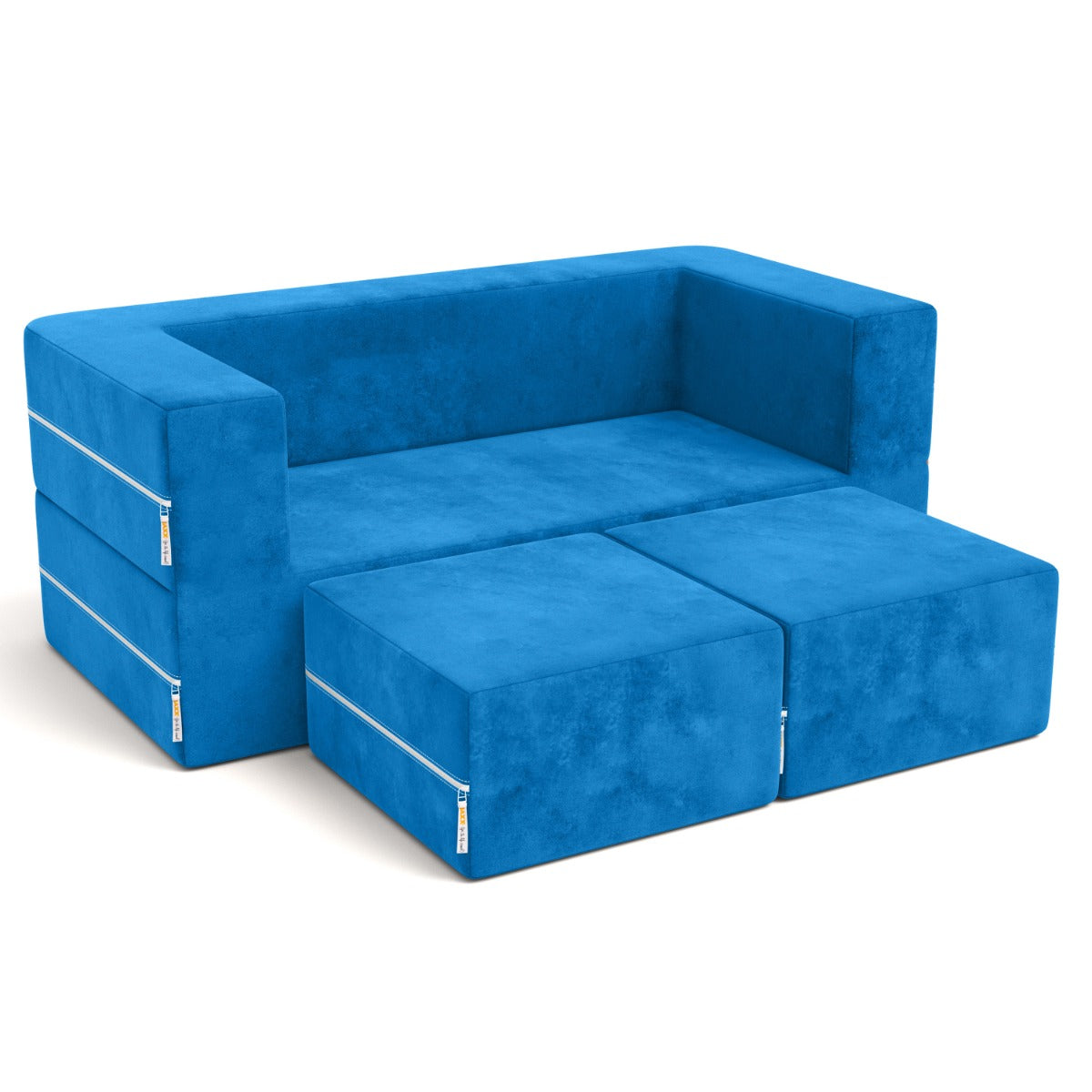 Zipline Jr Loveseat in Blue Microsuede