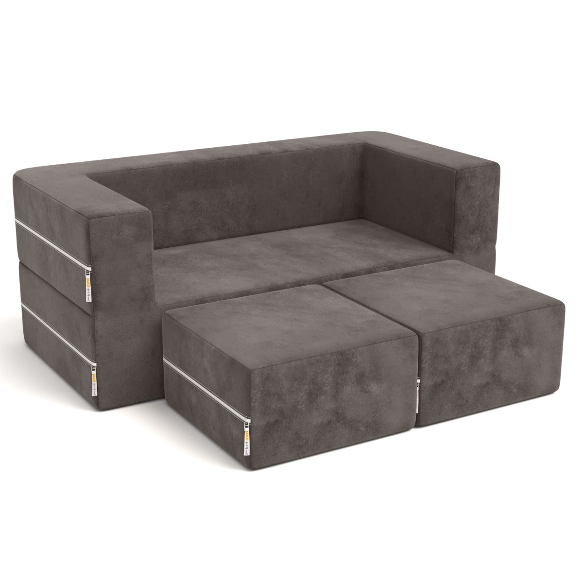 Zipline Jr Loveseat in Dark Gray Microsuede