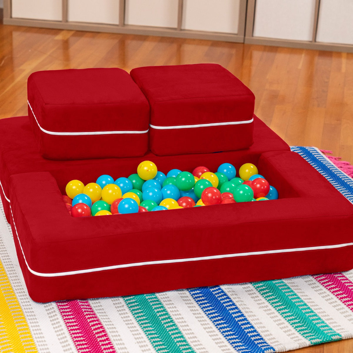 Zipline Jr Loveseat in Red Microsuede