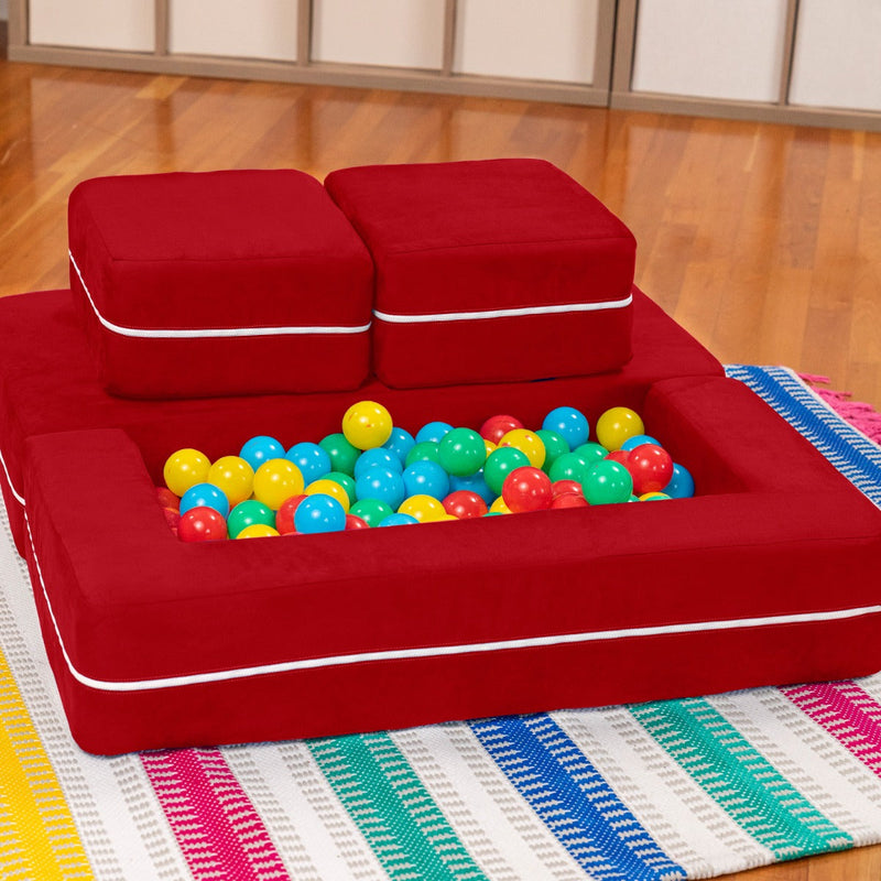 Zipline Jr Loveseat in Red Microsuede