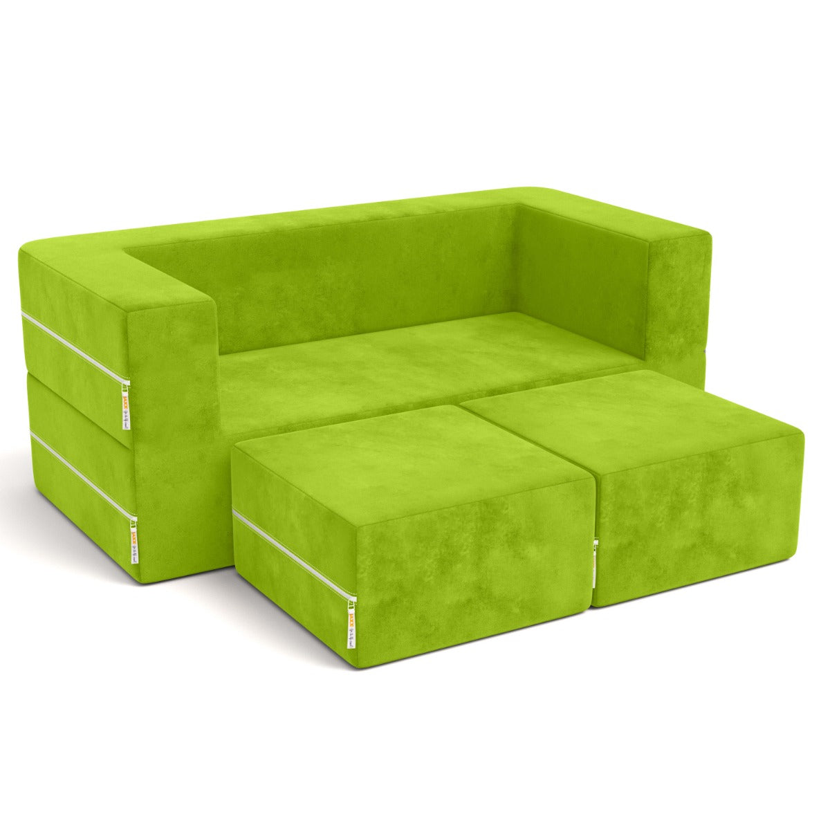 Zipline Jr Loveseat in Lime Microsuede