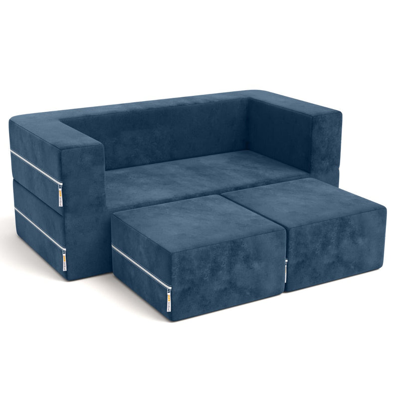 Zipline Jr Loveseat in Navy Microsuede