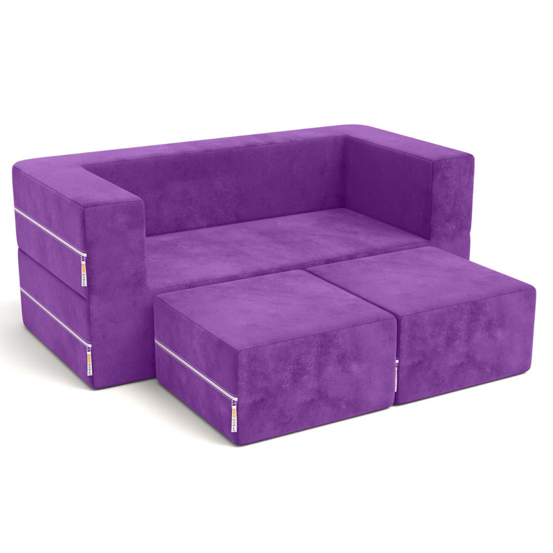 Zipline Jr Loveseat in Purple Microsuede