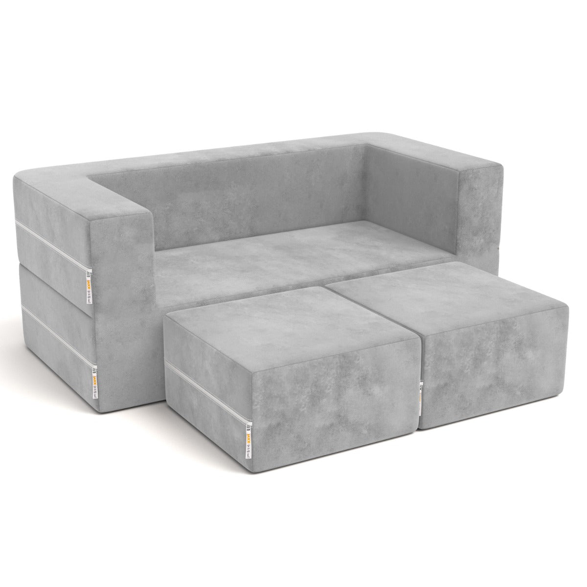 Zipline Jr Loveseat in Platinum Microsuede
