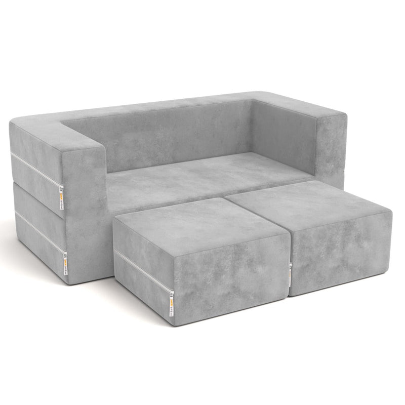 Zipline Jr Loveseat in Platinum Microsuede