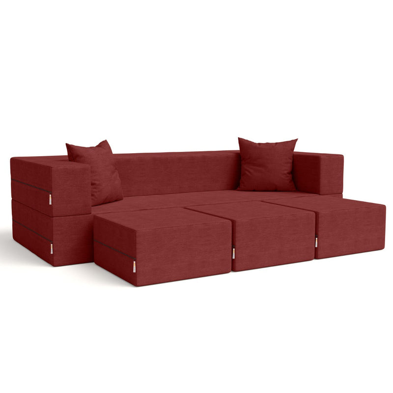 Zipline Sofa in Berry Microvelvet