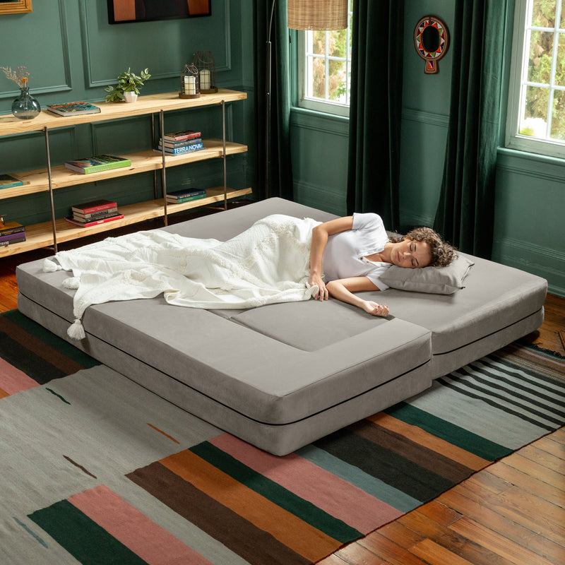 Zipline Sofa in Gray Microvelvet