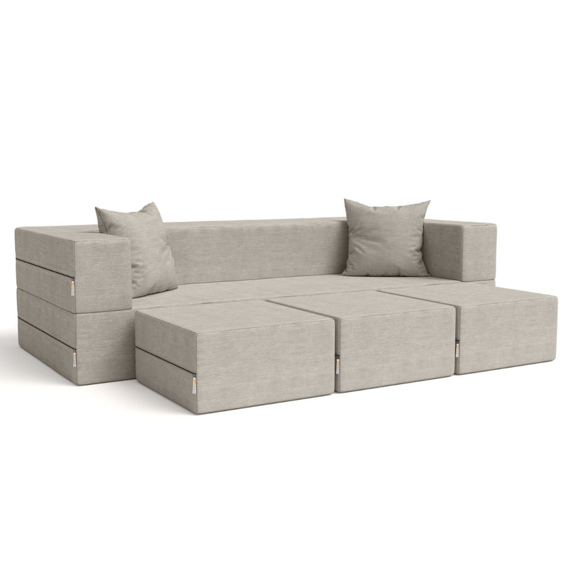 Gray Zipline sofa on white background