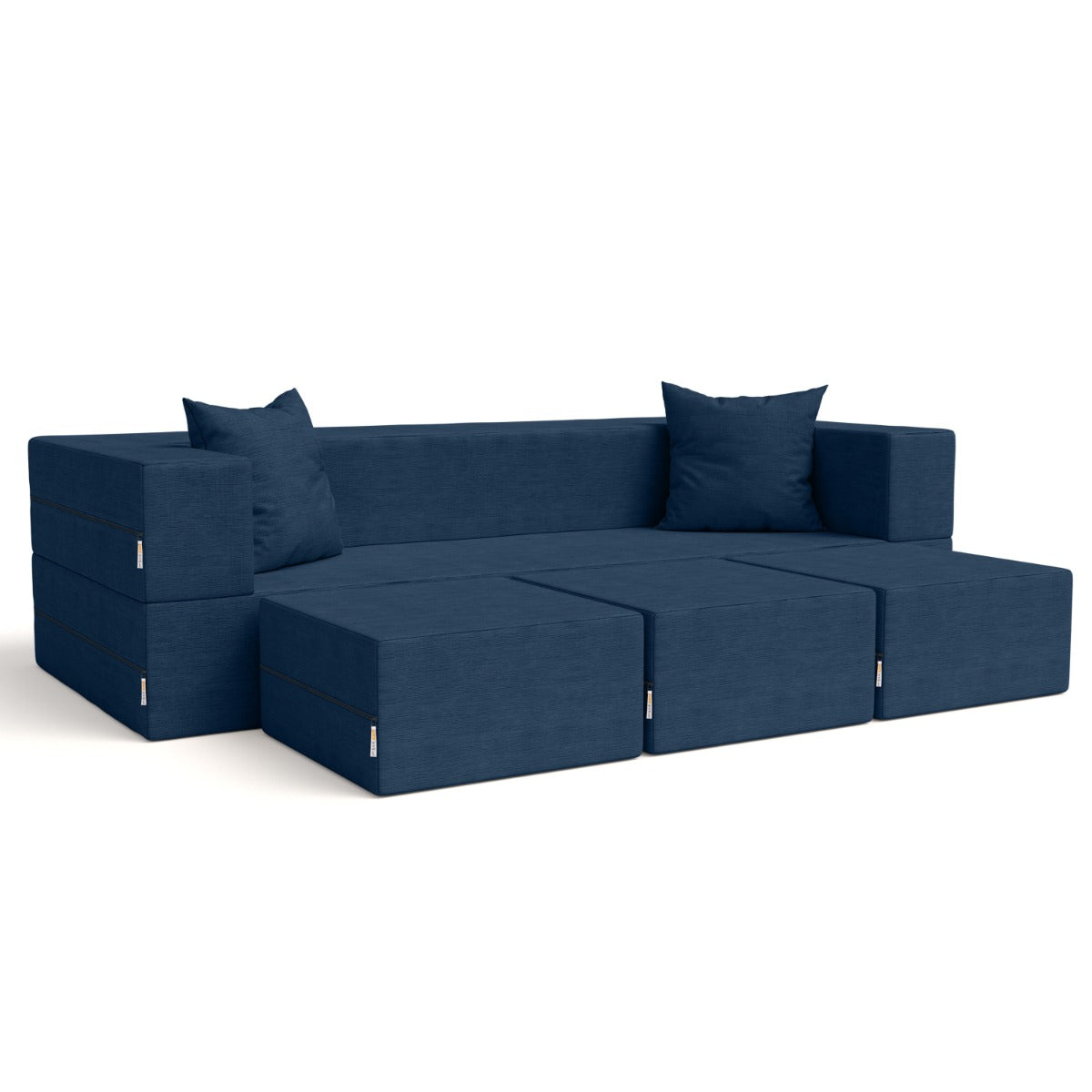 Zipline Sofa in Indigo Microvelvet