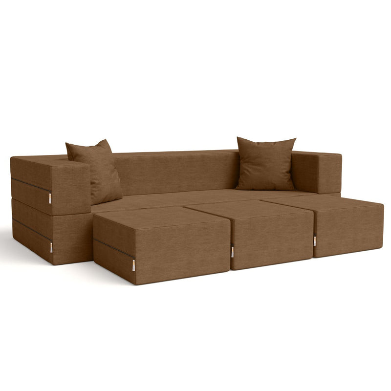 Zipline Sofa in Toffee Microvelvet